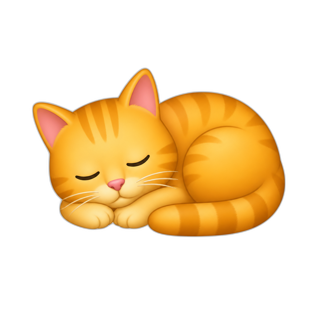 Sleepy orange cat - AI generated emoji