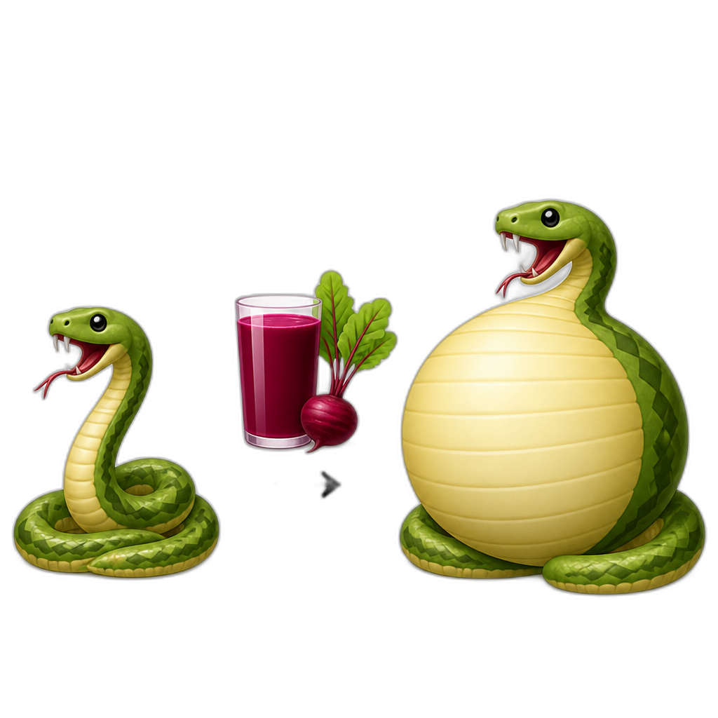 Vipers belly inflates after drinking 16,567,200 pounds of beet juice - AI generated emoji
