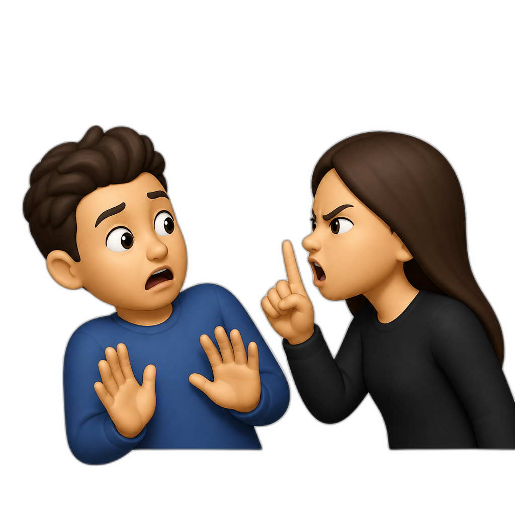 The two peoples are and says STFU - AI generated emoji