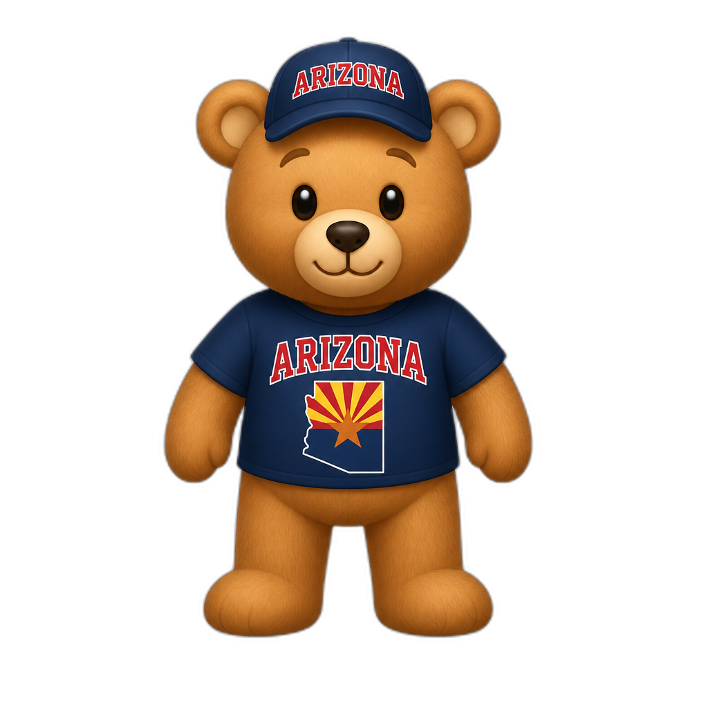 Create a Teddy bear who is a Arizona. FULL body - AI generated emoji