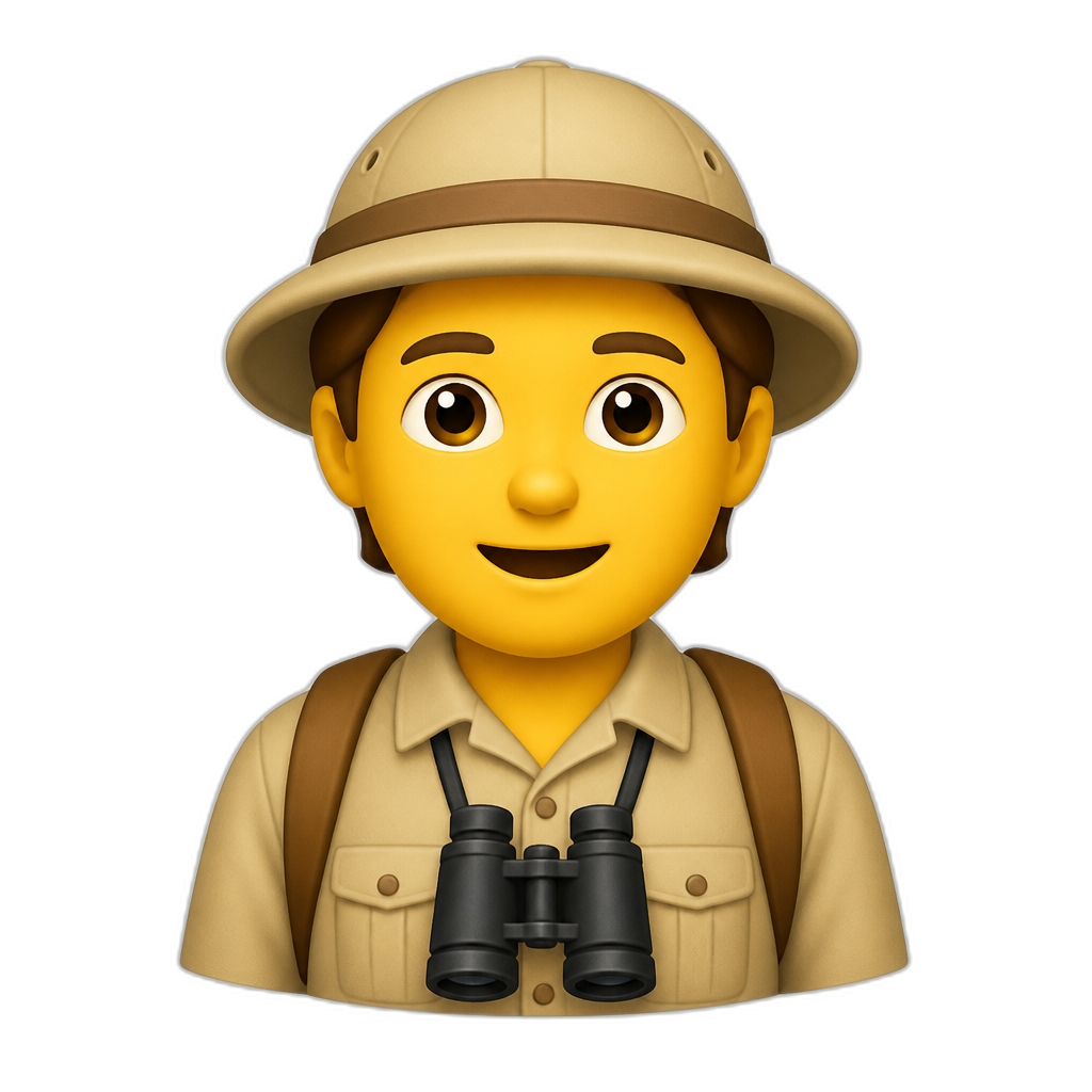 an explorer facing towards you - AI generated emoji