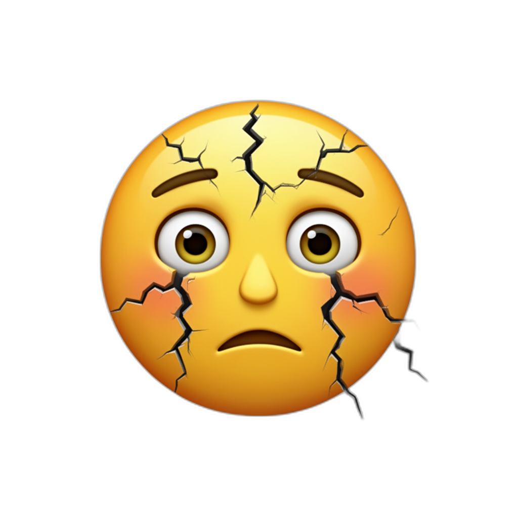 Cracking face emoji - AI generated emoji