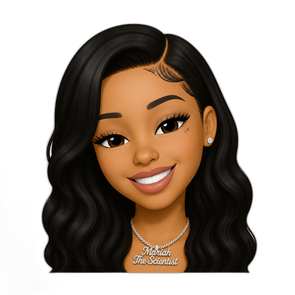 Mariah The Scientist smiling - AI generated emoji