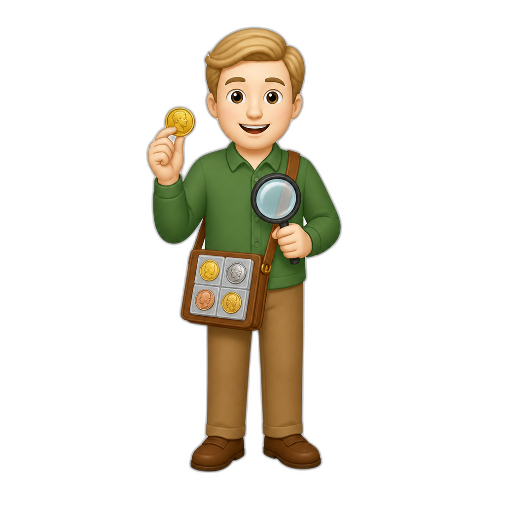 coin collector white skin - AI generated emoji