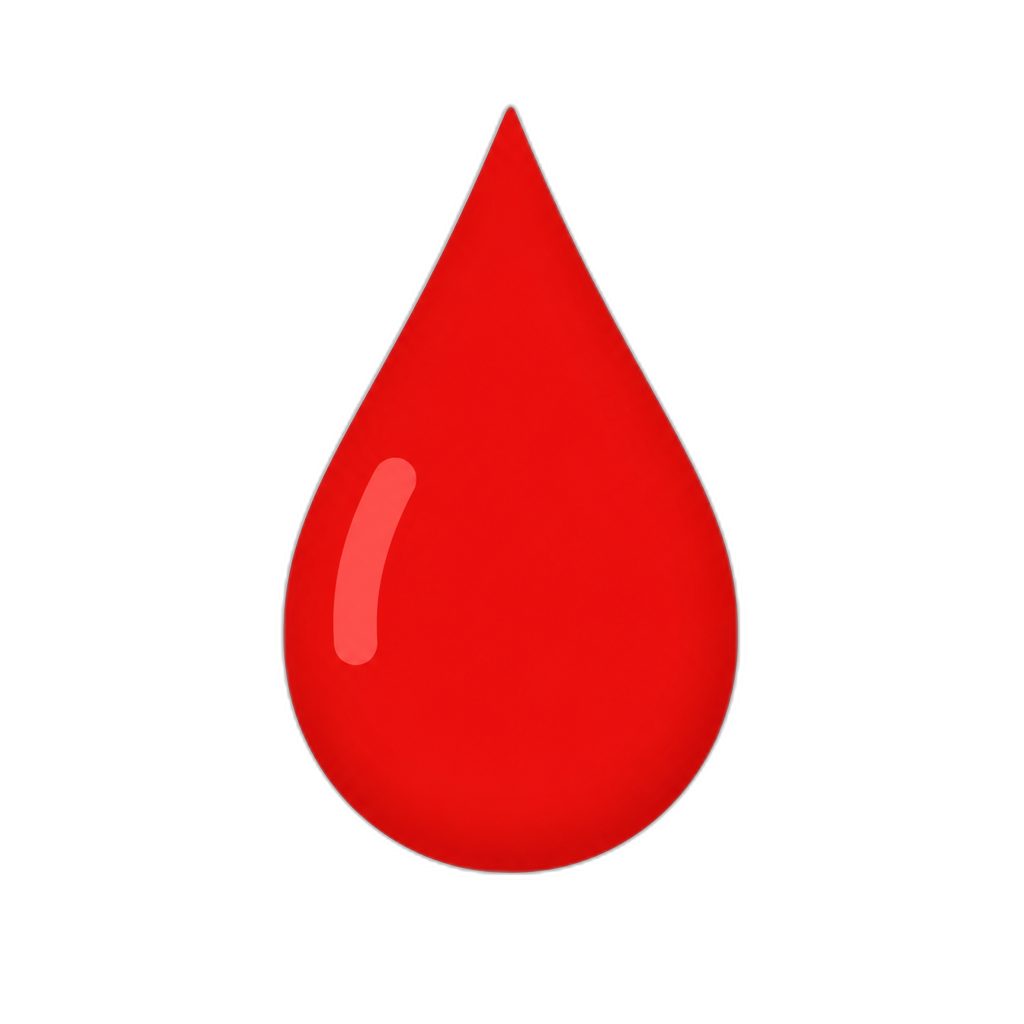drop of blood thick flat style - AI generated emoji