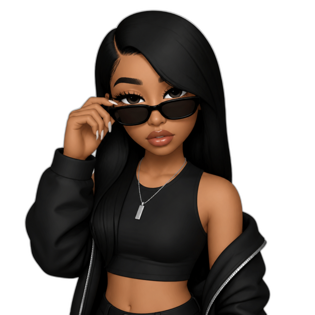 Mariah The Scientist dressed as Aaliyah for Halloween, photorealistic - AI generated emoji