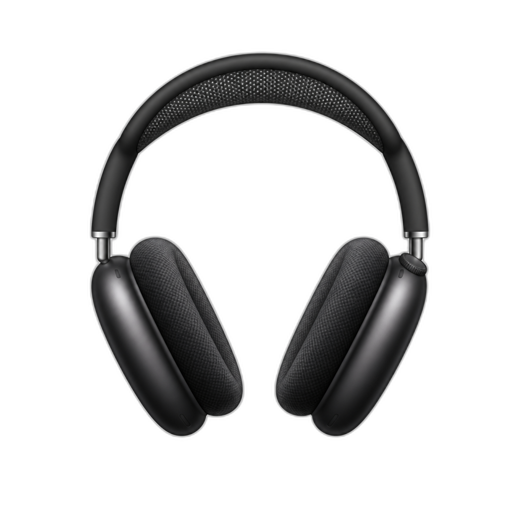 Create an emoji of a black AirPods Max headphone in the style of Apple's emoji - AI generated emoji
