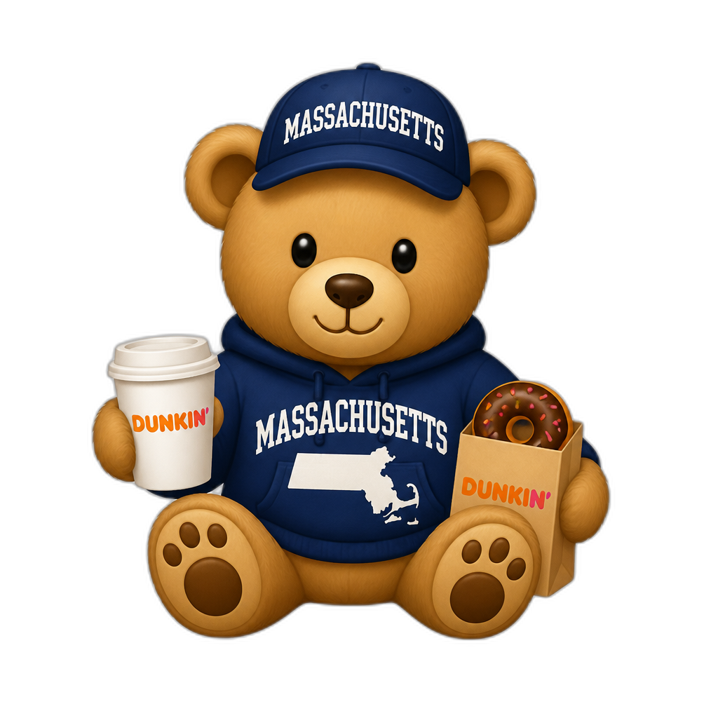 Create a Teddy bear who is a Massachusettsan - AI generated emoji
