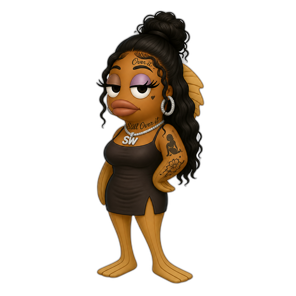 Summer Walker as a Spongebob anthro fish - AI generated emoji