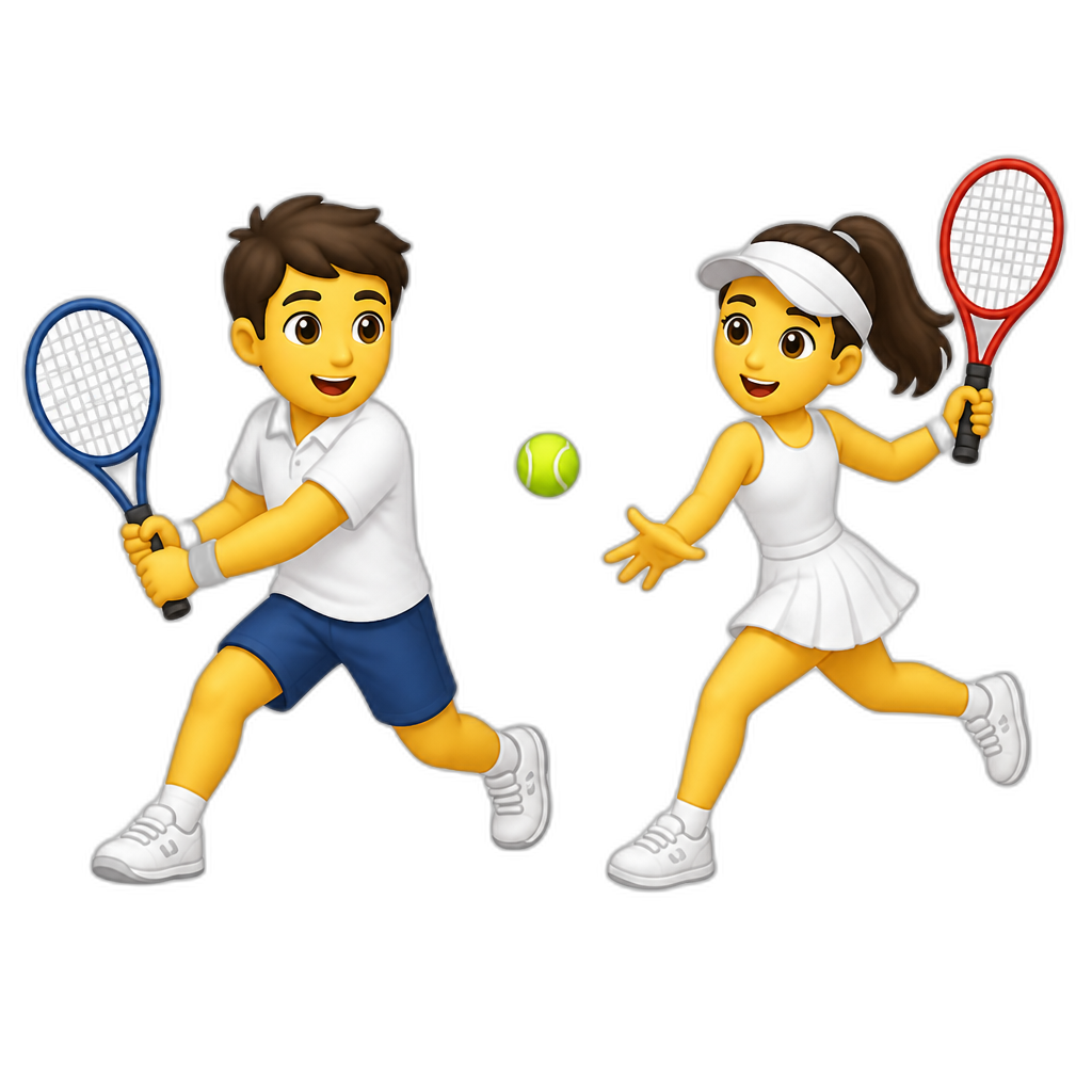 a guy and a girl playing tennis - AI generated emoji