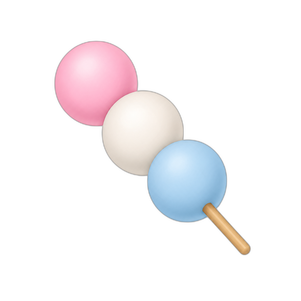Cotton candy colored dango - AI generated emoji