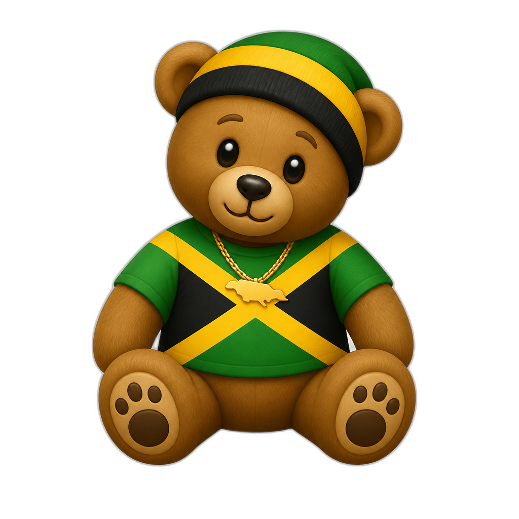 Create a Teddy bear who is a Jamaican - AI generated emoji
