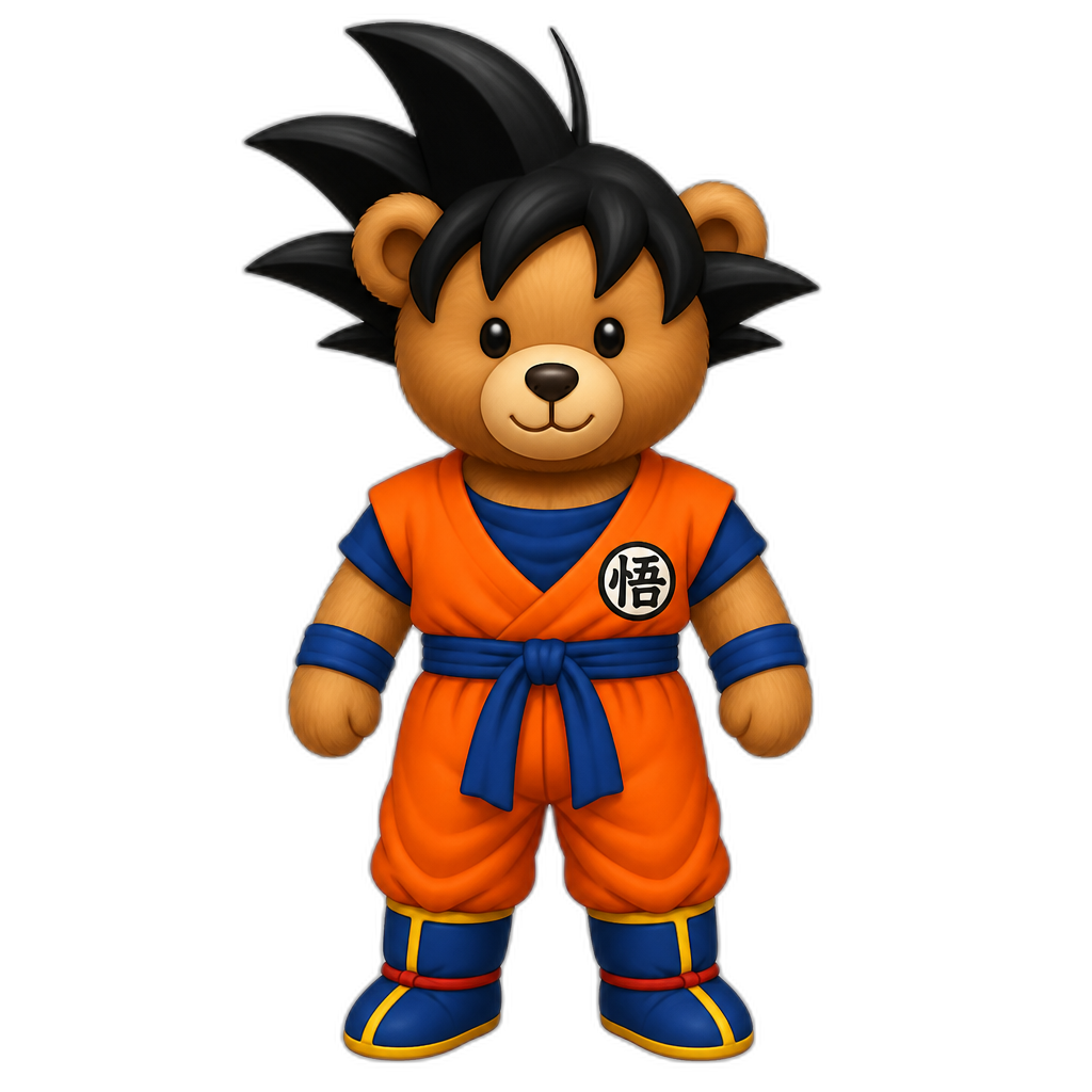 Create a standing Teddy bear who is a Goku. FULL body - AI generated emoji