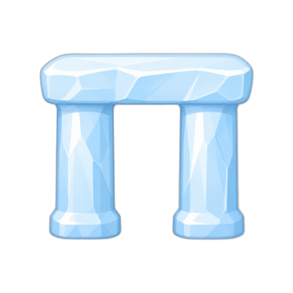 thick ice blades and columns, minimal flat style - AI generated emoji