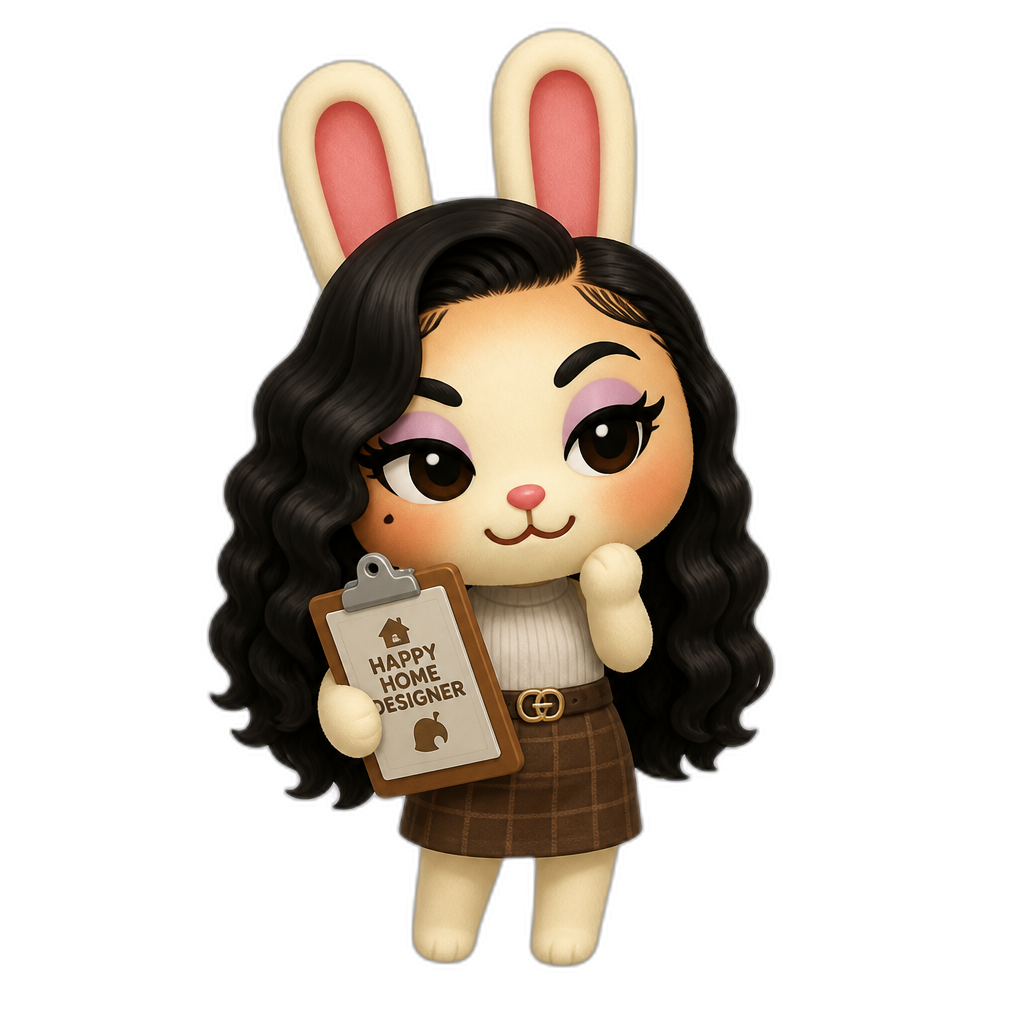 Mariah The Scientist as an Uchi Rabbit Villager in Animal Crossing: Happy Home Designer for the 3DS - AI generated emoji
