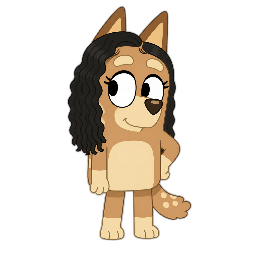 Mariah The Scientist as a Bluey character, light brown fur - AI generated emoji
