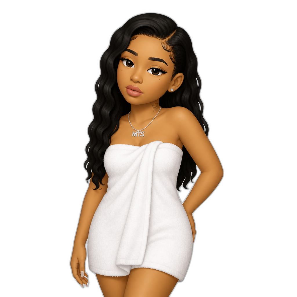 Mariah The Scientist in a towel dress - AI generated emoji