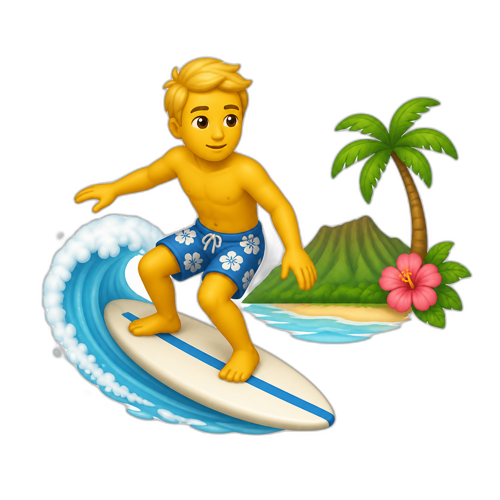 surfer in hawaii - AI generated emoji