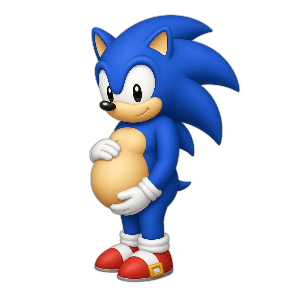 pregnant blue hedgehog - AI generated emoji