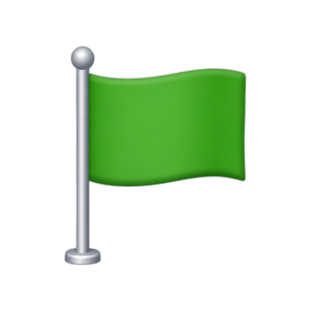 green rectangle flag - AI generated emoji