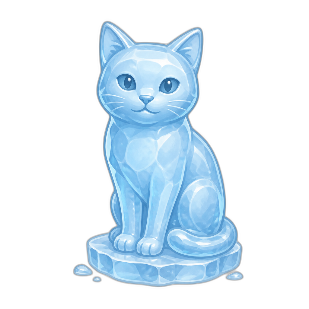 Gata estatua de hielo - AI generated emoji