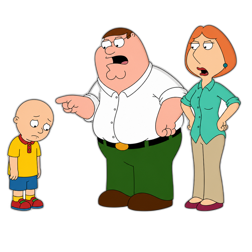 Caillou Gets Grounded, Family Guy style - AI generated emoji