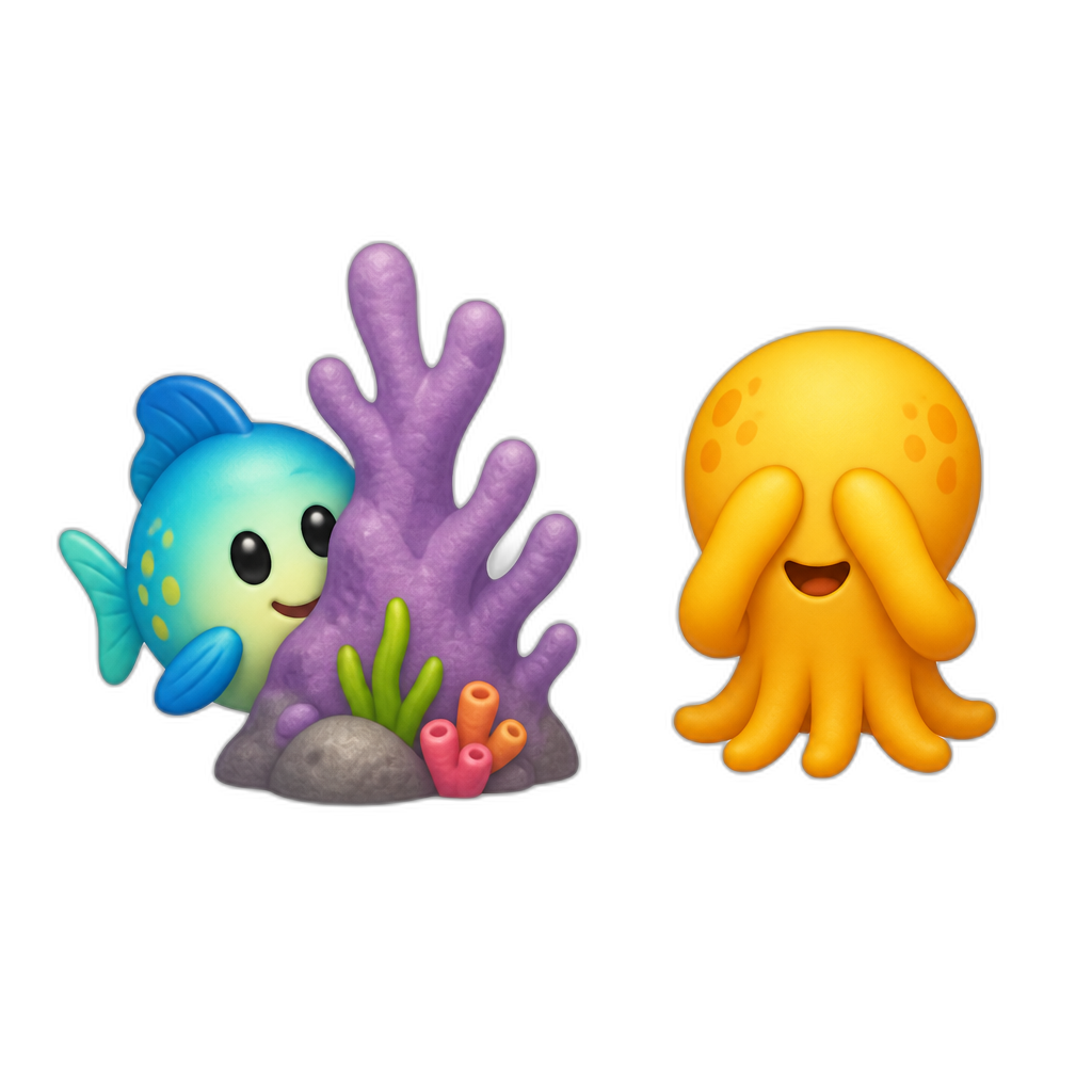 Fibeesh and zaimu playing hide and seek - AI generated emoji