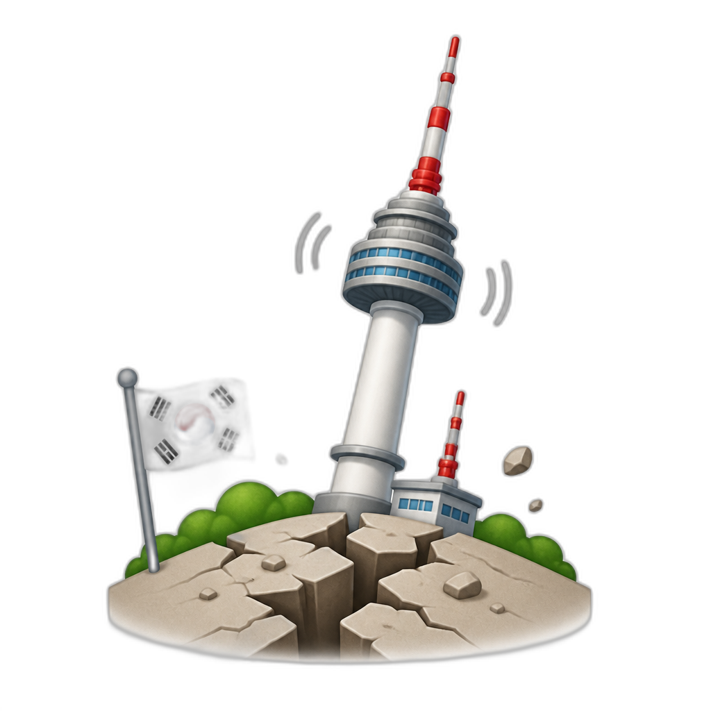 Earthquake hitting south Korean tower - AI generated emoji