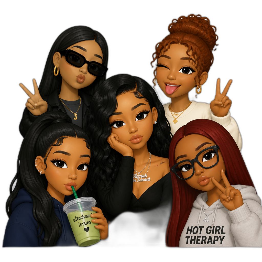 Mariah The Scientist with other Gen Zs like her - AI generated emoji