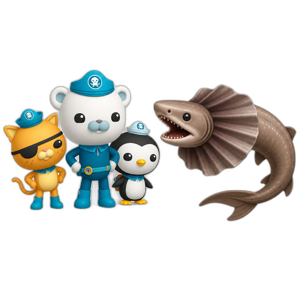 The octonauts and the frilled shark - AI generated emoji
