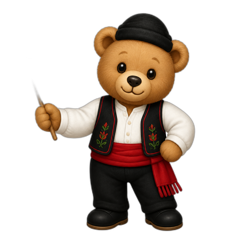 Create a any posing Teddy bear who is a stereotypical Azorean. any fur color - AI generated emoji