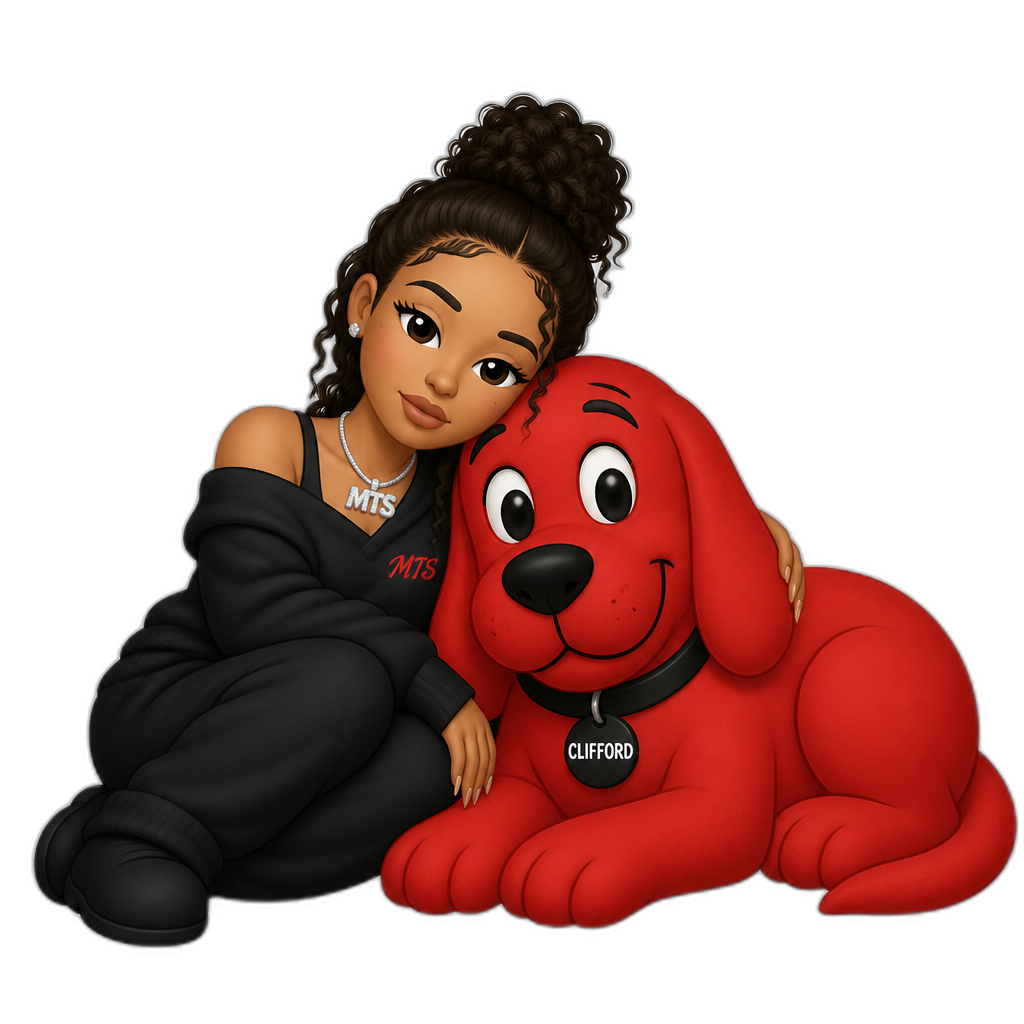 Mariah The Scientist in Clifford The Big Red Dog - AI generated emoji