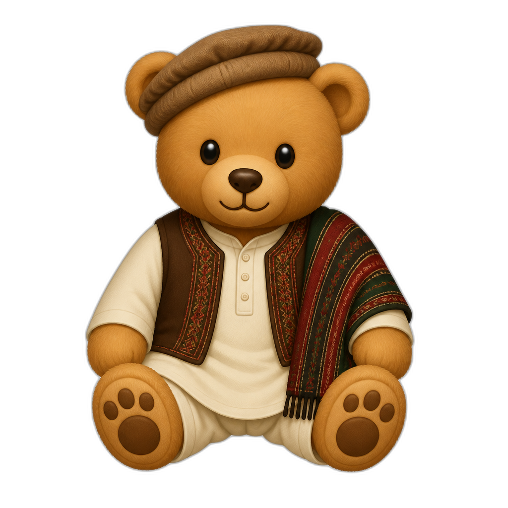 Create a Teddy bear who is a Afghani - AI generated emoji