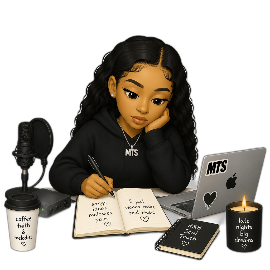 Mariah The Scientist just starting her music career, circa 2019 - AI generated emoji