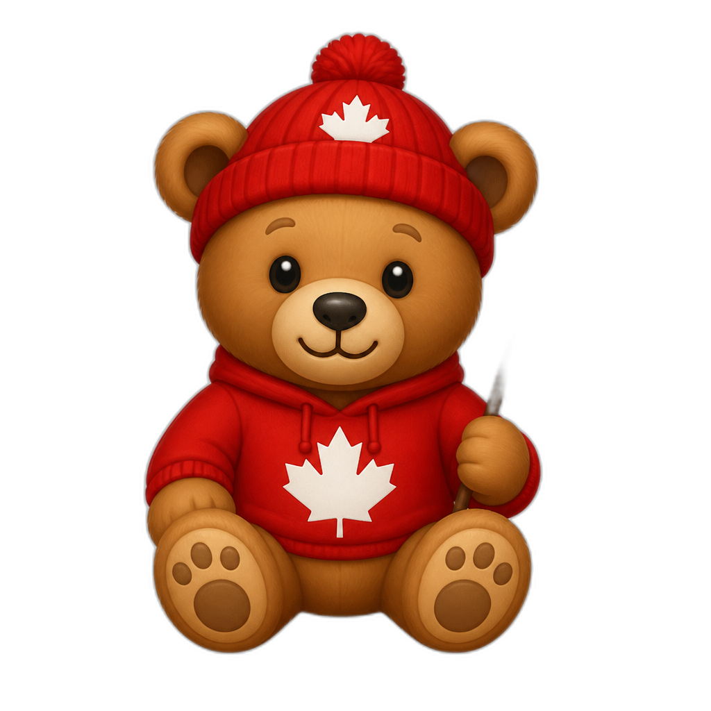 Create a Teddy bear who is a Canadian - AI generated emoji