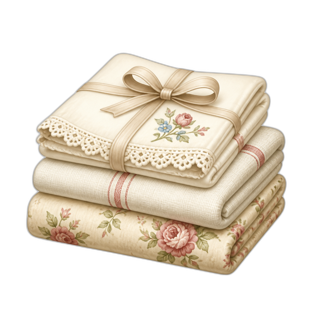 Vintage linens - AI generated emoji