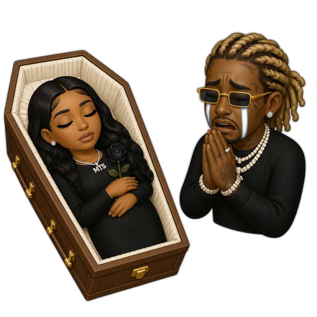 Mariah The Scientist in a coffin, Young Thug crying - AI generated emoji