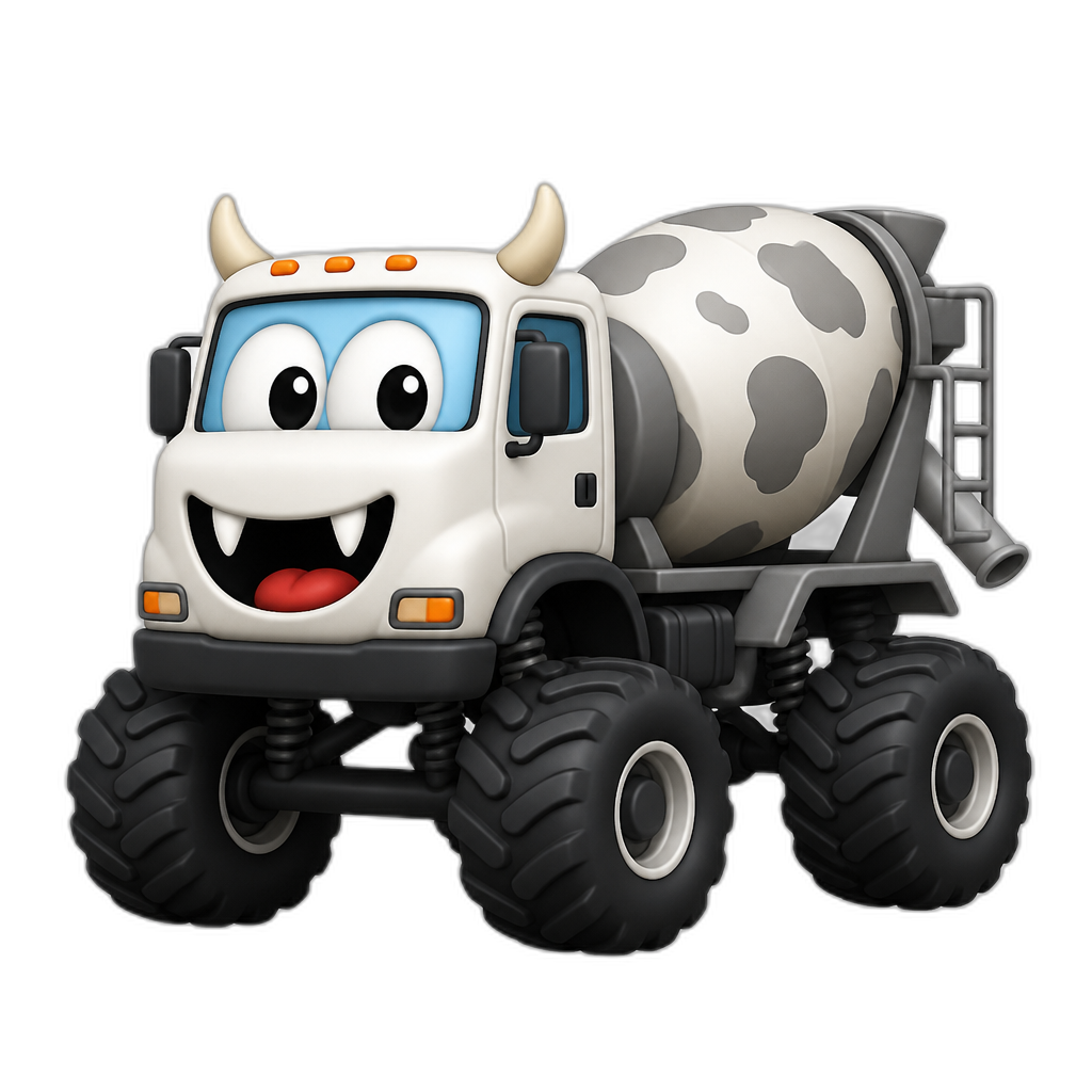 Monster cement mixer truck - AI generated emoji