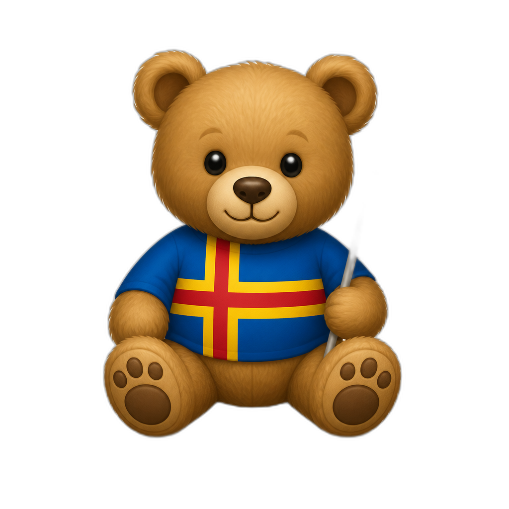 Create a Teddy bear who is a Aland islander. any fur color - AI generated emoji