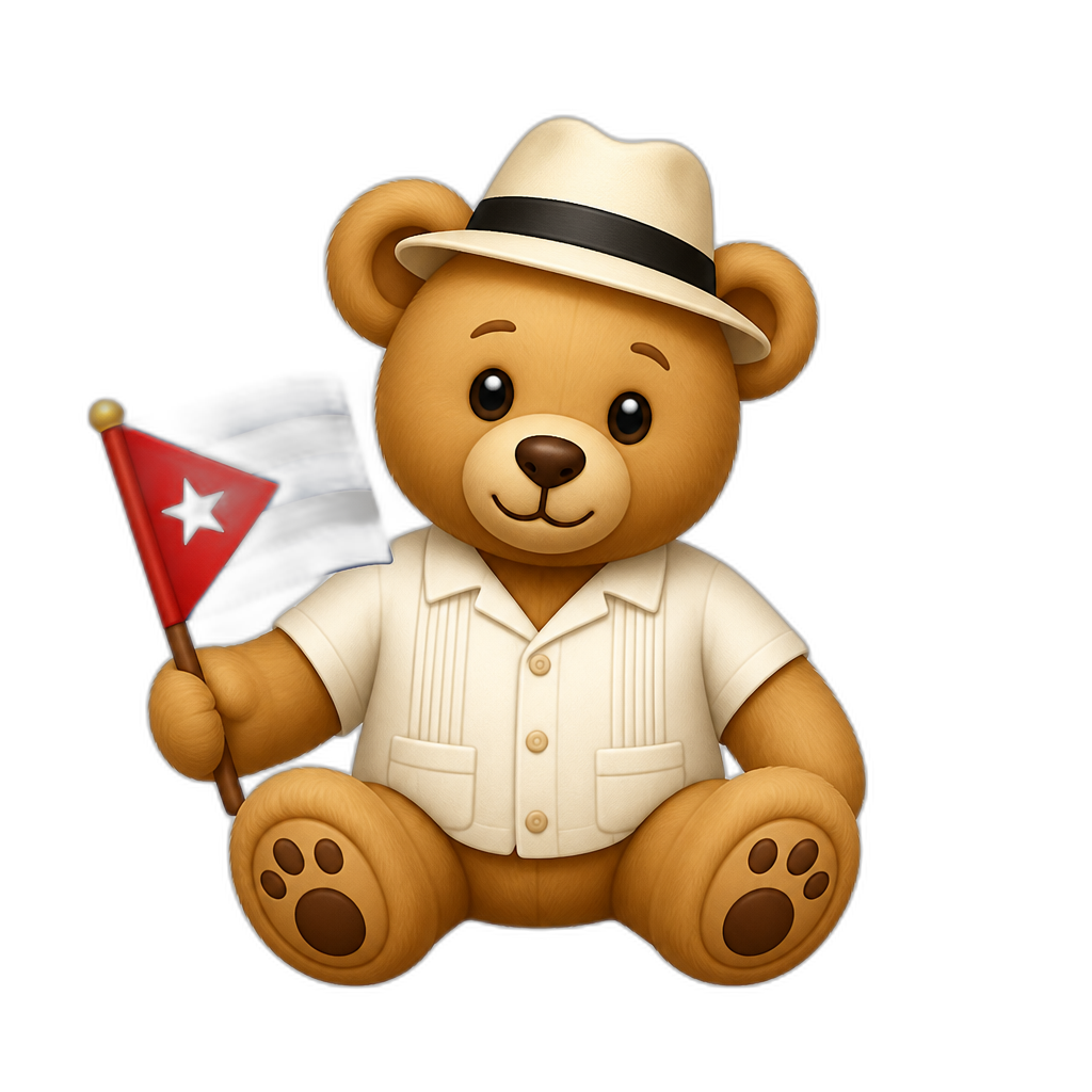 Create a Teddy bear who is a Cuban - AI generated emoji