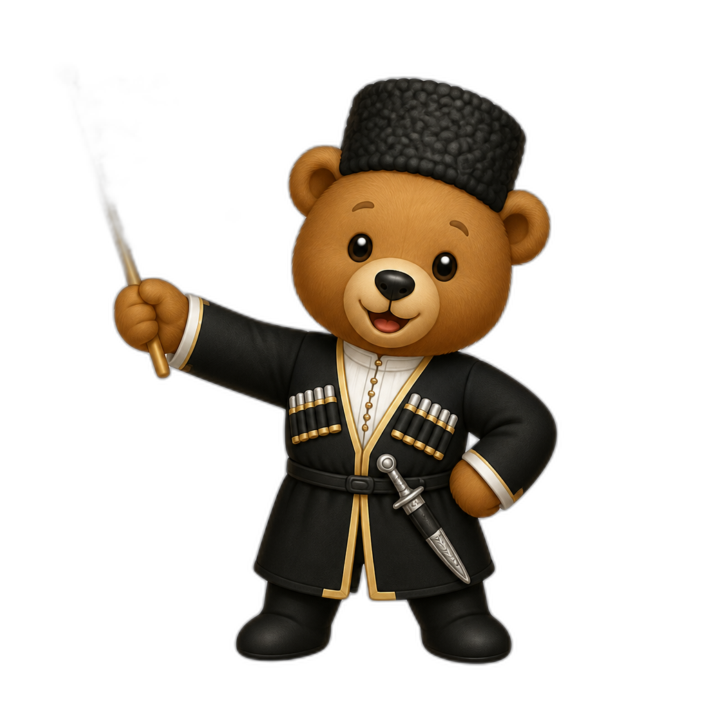 Create a any posing Teddy bear who is a Abkhazian. any fur color - AI generated emoji