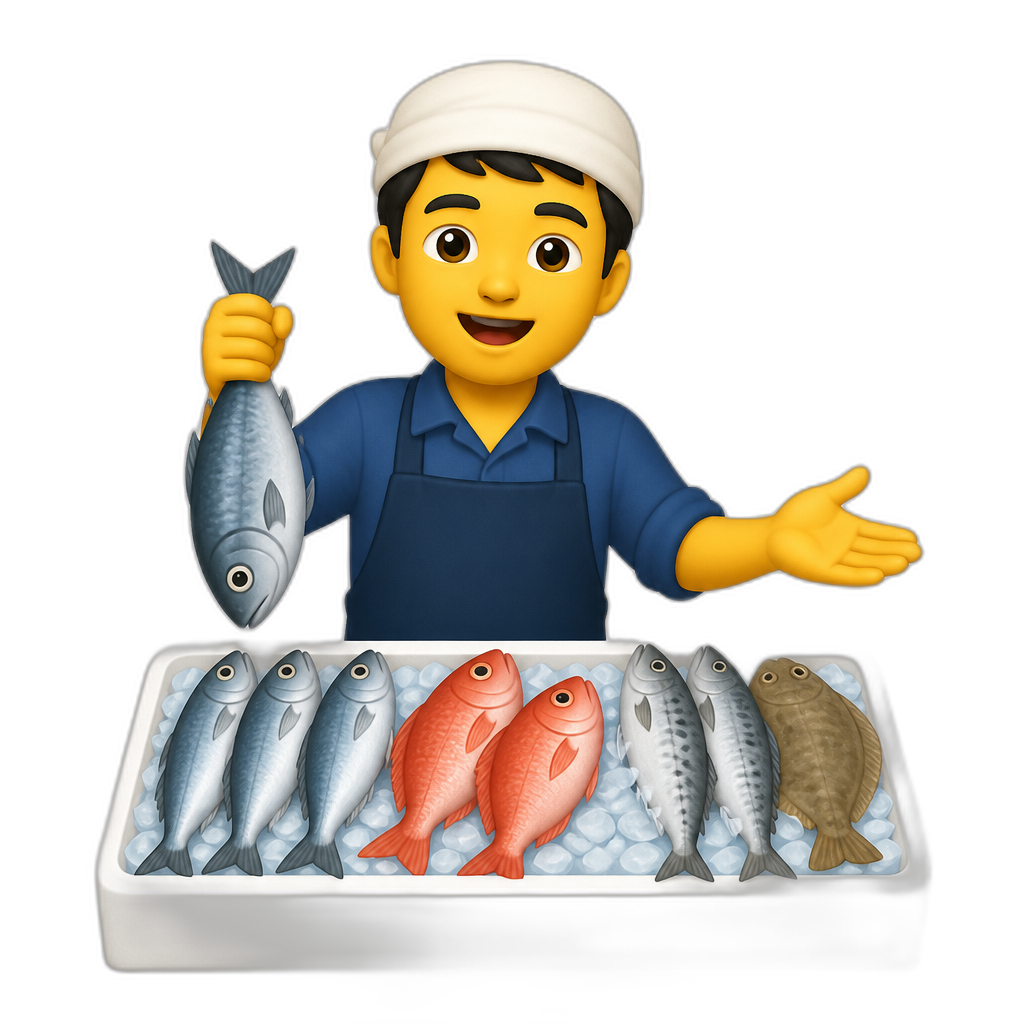 pedagang ikan - AI generated emoji