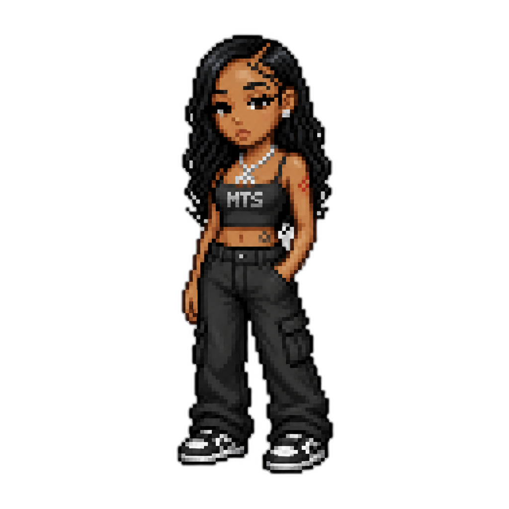 Mariah The Scientist 16 bit video game sprite - AI generated emoji