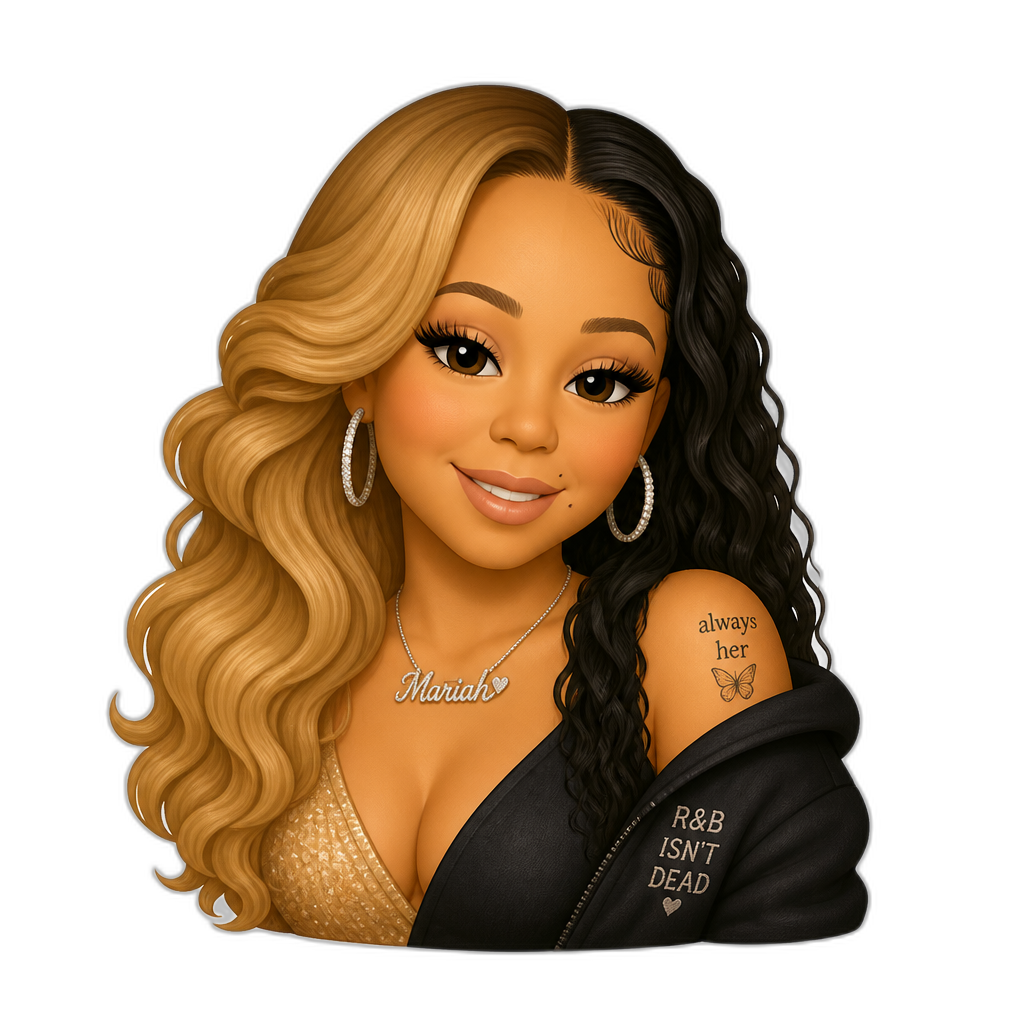 Mariah Carey fused with Mariah The Scientist - AI generated emoji