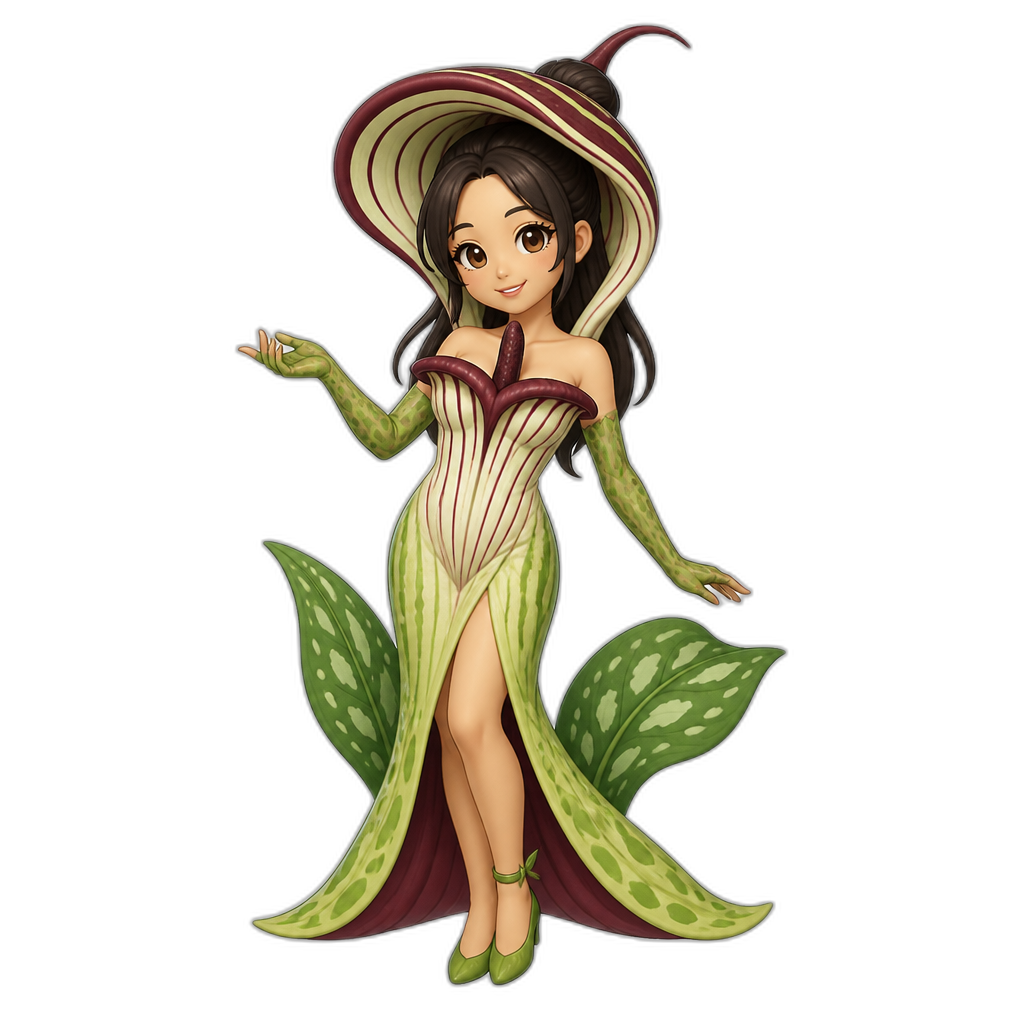 Anime woman dressed as a cobra lily - AI generated emoji