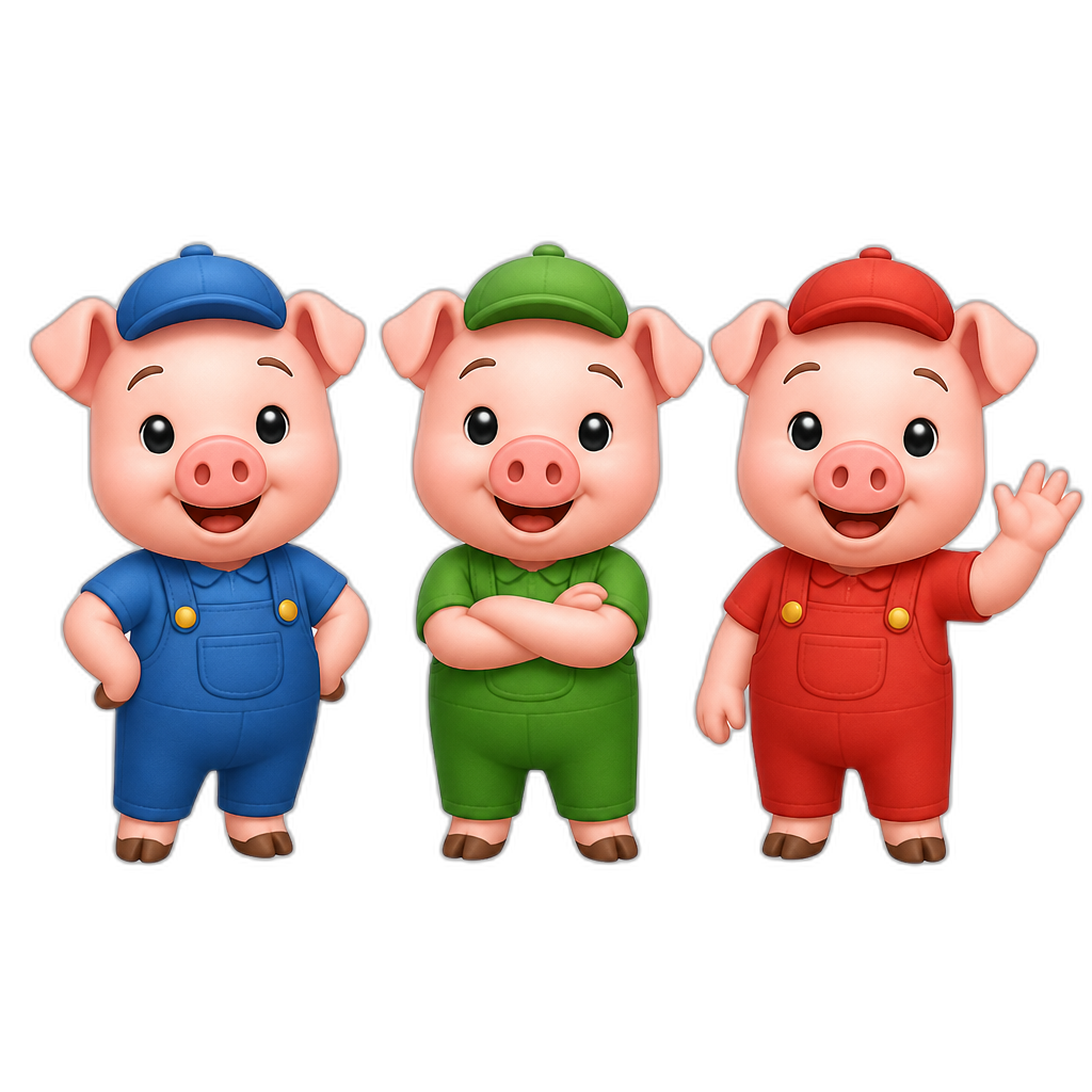 The three Little pig - AI generated emoji