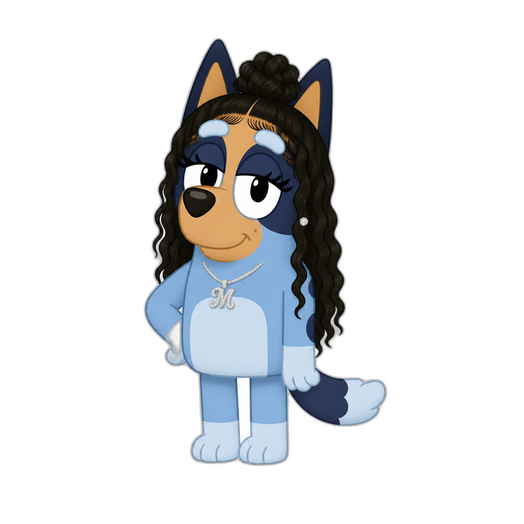 Mariah The Scientist as a Bluey dog - AI generated emoji
