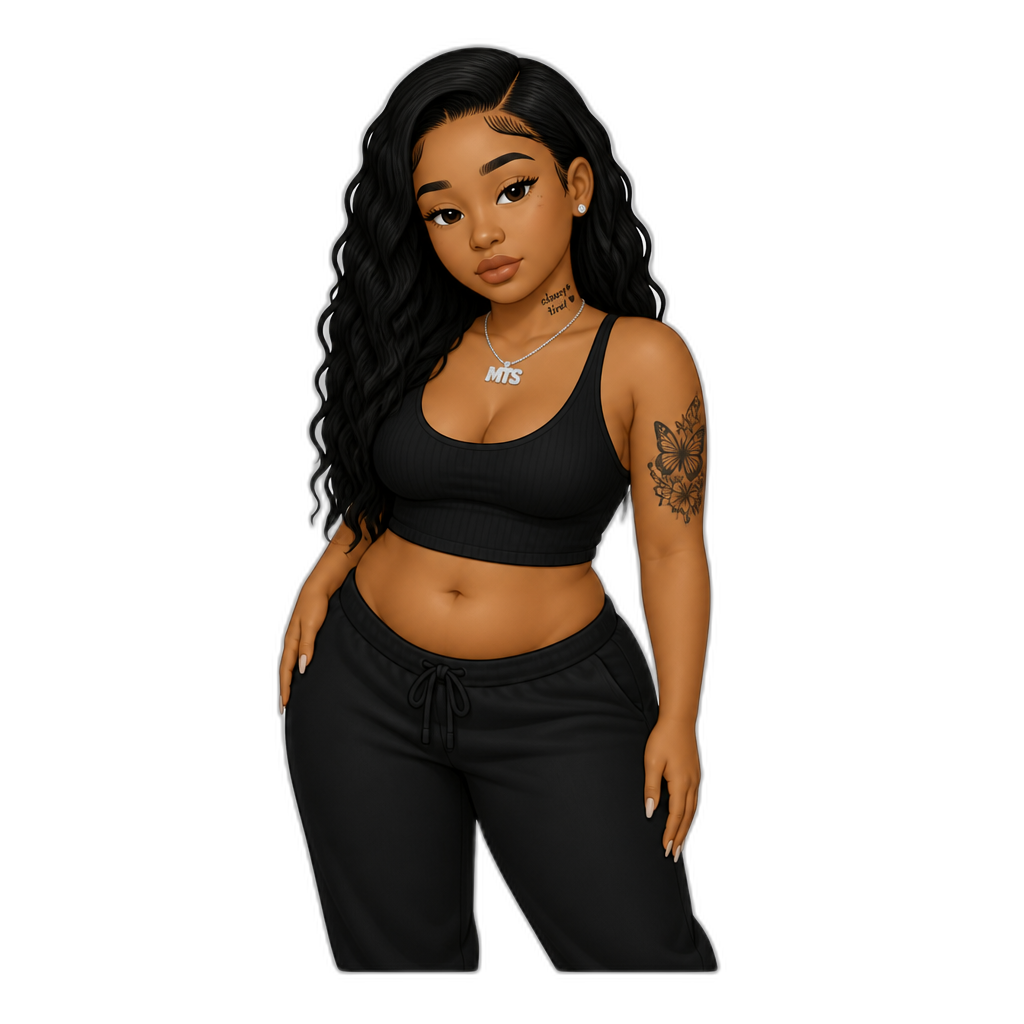 Mariah The Scientist with a mom bod - AI generated emoji