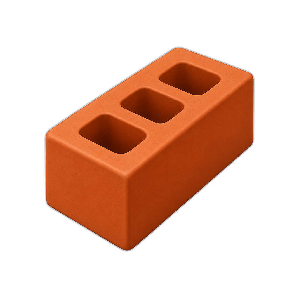 brick with 3 holes in it - AI generated emoji