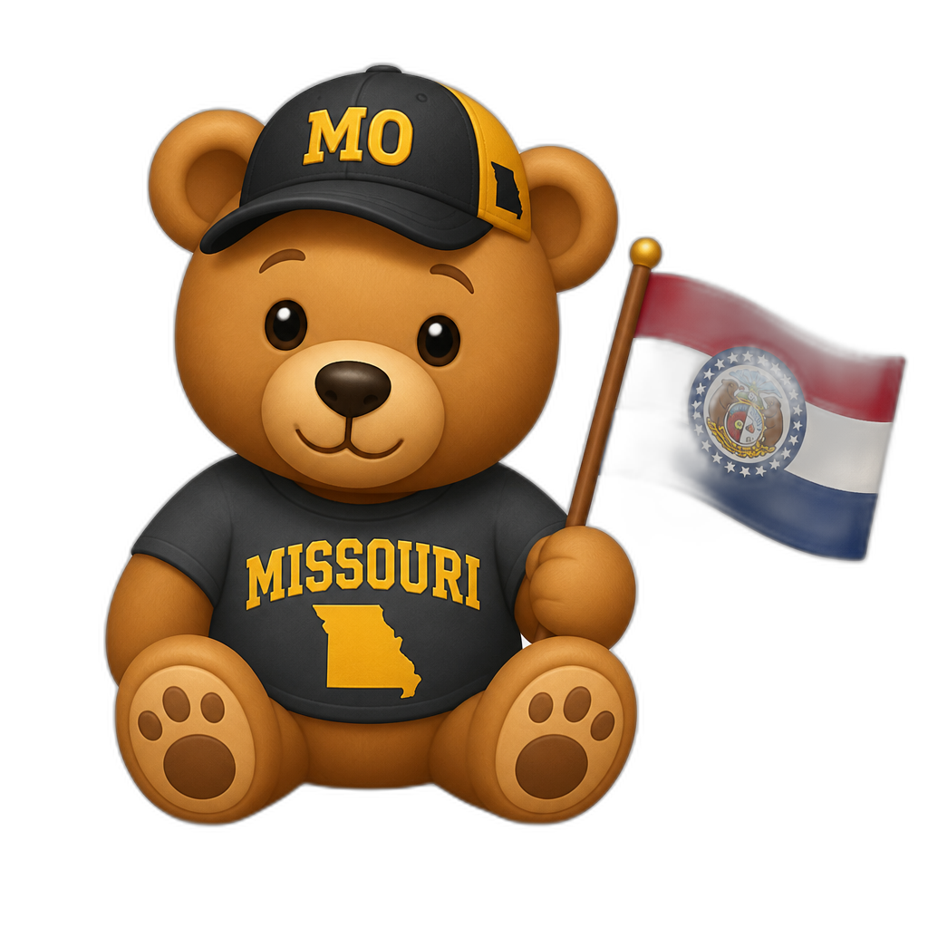 Create a Teddy bear who is a Missourian - AI generated emoji